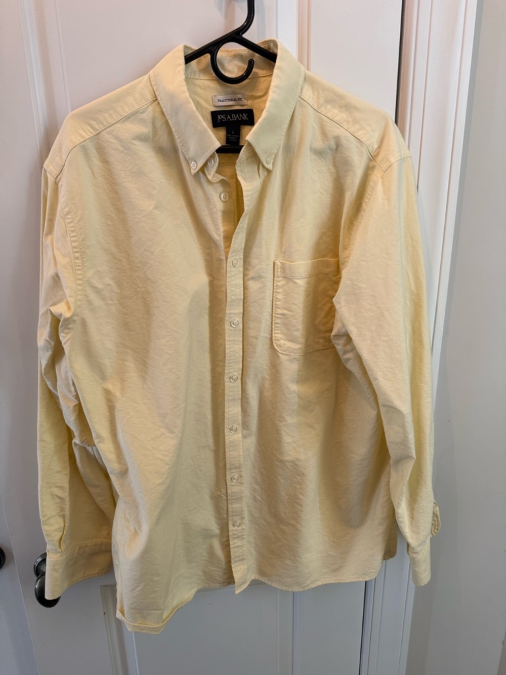 Jos. A. Bank Pale Yellow Long-Sleeve Button-Down Shirt